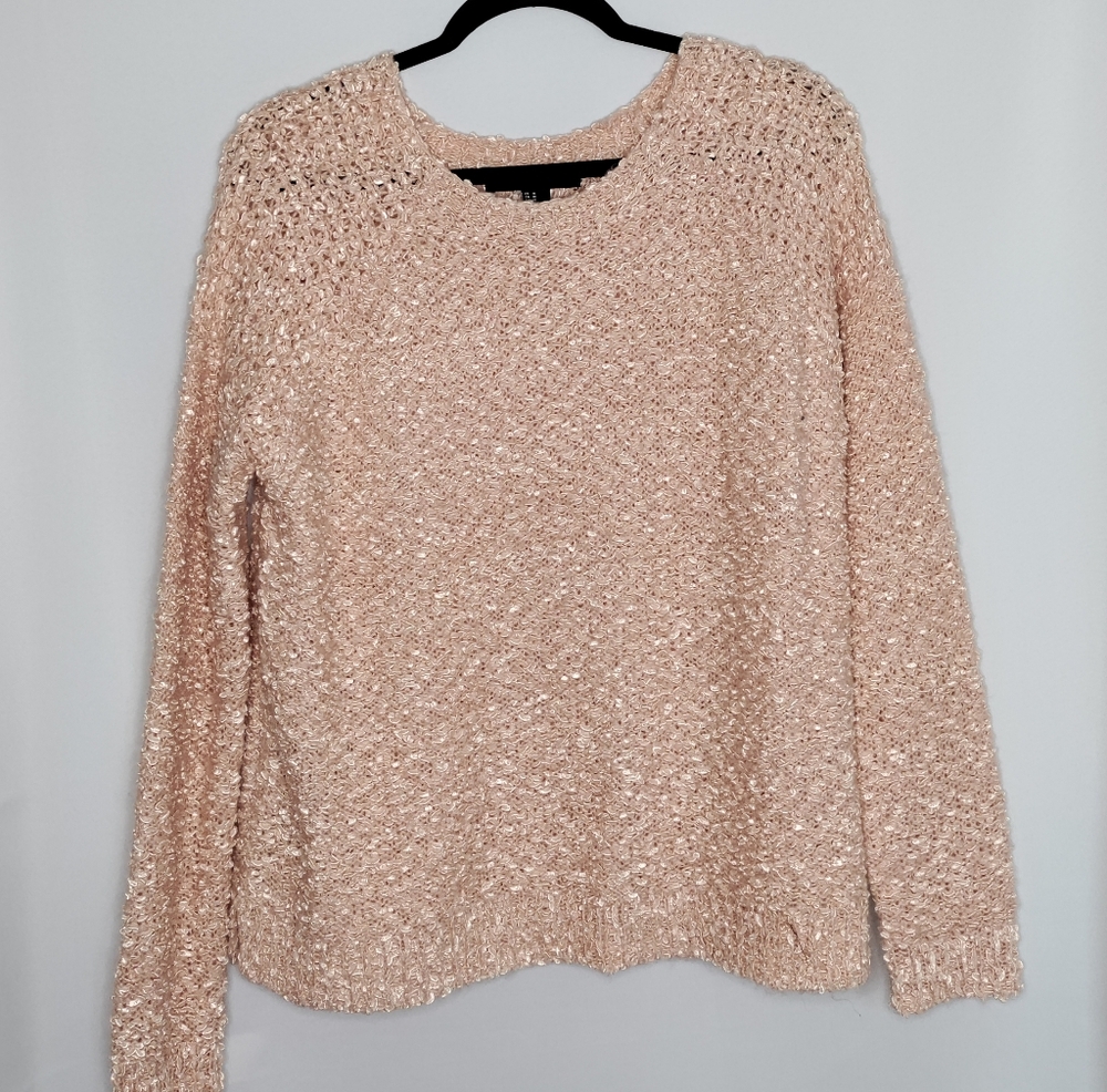 Forever 21 Pastel Pink Wide Neck Knit Sweater